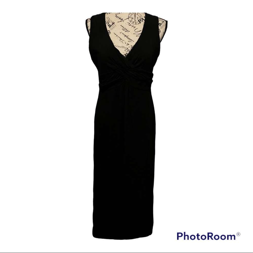 Black Crisscross Cut Maxi with Crocheted Back